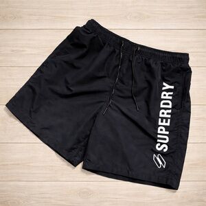 Superdry Code Applique Swim Shorts Black Size Large